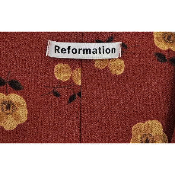 Reformation Hailey Joy Floral Midi Maxi Wrap Dress Red S - Picture 4 of 6